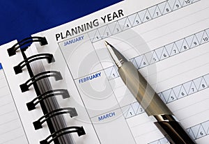 Planning the year on the day planner