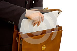 Plans in briefcase