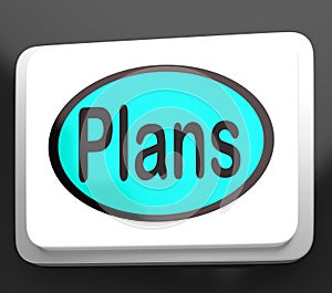 Plans Button Shows Objectives Planning And Organizing