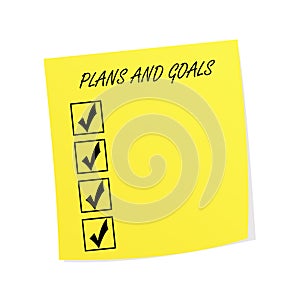 Plans and Goals on Post-it Note