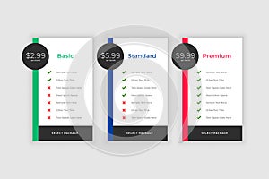 Plans and pricing comparision template for websites and app