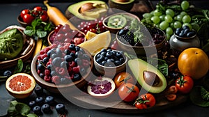 Plant based diet, Vegan food, Vegetarian, fruits, vegetables, salad, meal, go vegan, Generative AI