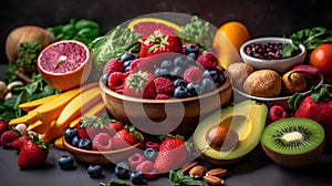 Plant based diet, Vegan food, Vegetarian, fruits, vegetables, salad, meal, go vegan, Generative AI
