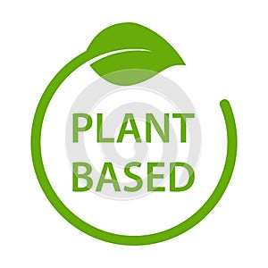 Plant based icon vector healthy food symbol vegan badge, vegetarian sign
