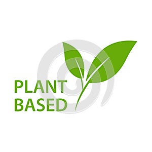 Plant based icon vector healthy food symbol vegan badge, vegetarian sign for graphic design, logo, website, social media, mobile