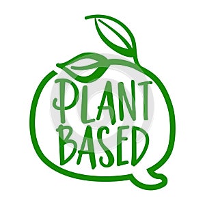 Plant based - logo in speech bubble.