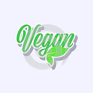 Plant based natural product sticker organic healthy vegan market logo fresh food emblem badge design flat