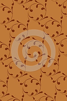 Plant batik pattern on brown background