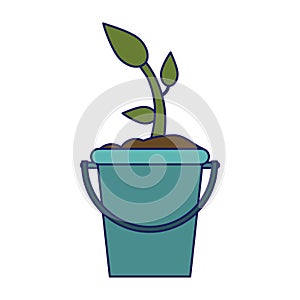 Plant in bucket symbol blue lines