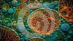 Plant cell eukaryotes background wallpaper for PowerPoint and presentations ai generated