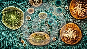 Plant cell eukaryotes background wallpaper for PowerPoint and presentations ai generated