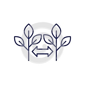 Plant density line icon on white