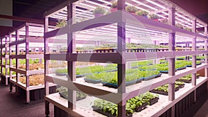 Plant factory Vertical agriculture greenhouse led Plant Growth Lamp photo