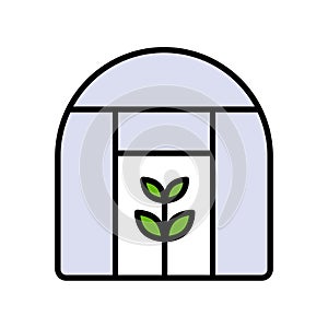 Plant greenhouse icon. Plant greenhouse vector color icon for web design isolated on white background