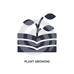 plant growing on book icon on white background. Simple element illustration from nature concept