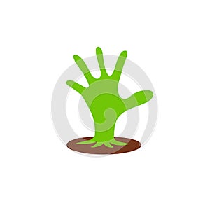 Plant hand logo iocn
