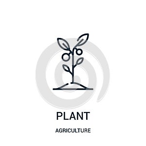 plant icon vector from agriculture collection. Thin line plant outline icon vector illustration. Linear symbol for use on web and
