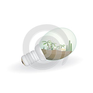 Plant in light bulb