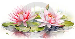 Plant lotus summer nature water waterlily beauty pond flower background pink green blossom