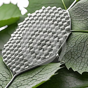 Plant nanobionics . Nano cell structures on surface of leaf. AI Generated Image photo