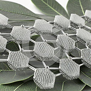 Plant nanobionics . Nano structure array on surface of leaf. AI Generated Image photo