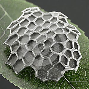 Plant nanobionics . Nano structures on surface of leaf. AI Generated Image