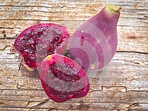The fruits Opuntia, prickley pears, in the garden