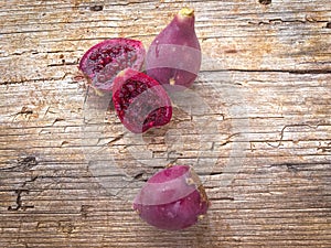 The fruits of Opuntia, prickley pears, in the garden photo