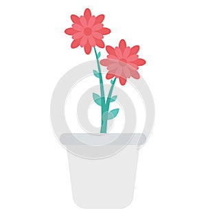 Plant, Pot Color Isolated Vector Icon