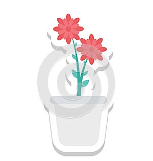 Plant, Pot Color Isolated Vector Icon