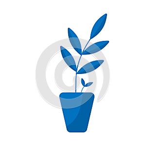 Plant pot icon. Flower plant symbol. Gardening button