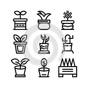 Plant pot icon or logo isolated sign symbol vector illustration