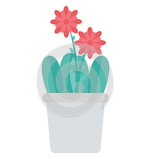 Plant, Pot, Potted Plant Color Isolated Vector Icon