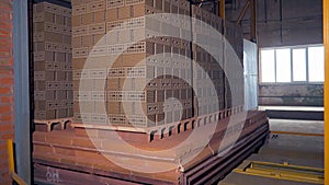 Plant for the production of bricks. Plant for production building material with ready brick, construction industrial