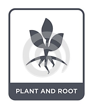 plant and root icon in trendy design style. plant and root icon isolated on white background. plant and root vector icon simple