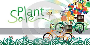 Plant sale garden element decor banner