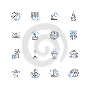 Plant Science line icons collection. Photosynthesis, Chloroplasts, Germination, Biodiversity, Biosynthesis