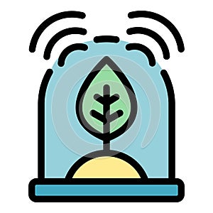 Plant sensor icon vector flat