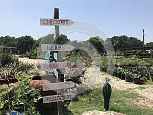 Plant Signs at Garden Nursery