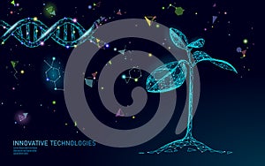 Planta la clave biotecnología concepto abstracto.  gráficos tridimensionales renderizados por computadora plántulas un árbol hojas genoma ingeniería vitamina suplemento 