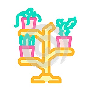 plant stands urban gardening color icon vector illustration