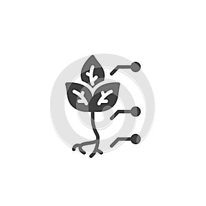 Plant structure with leaves and stem vector icon