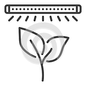 Plant under Grow Light vector Phyto Lamp and Gardening outline icon or symbol