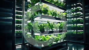 Plant vertical farms producing plant vegetables and salad