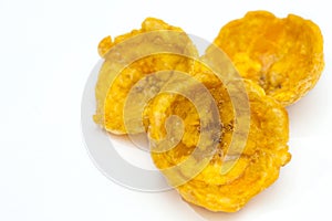 Plantain cups on white background