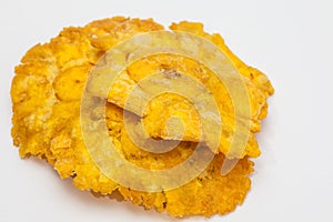 Plantain patacones isolated