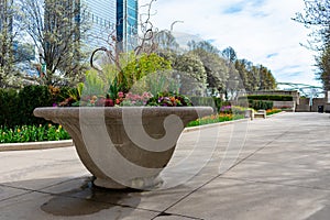 Planter with Flowers off Michigan Avenue in Chicago
