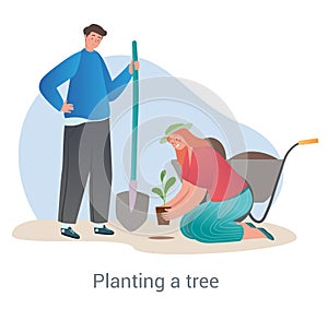 Planting tree concept