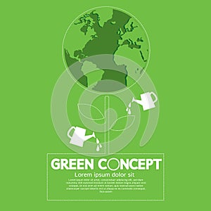 Planting Trees Helps to Brighten The World. And Avoid Pollution Green Concept Vector