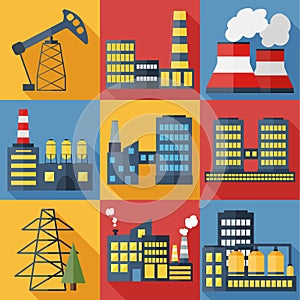 Plants and factories vector illustration